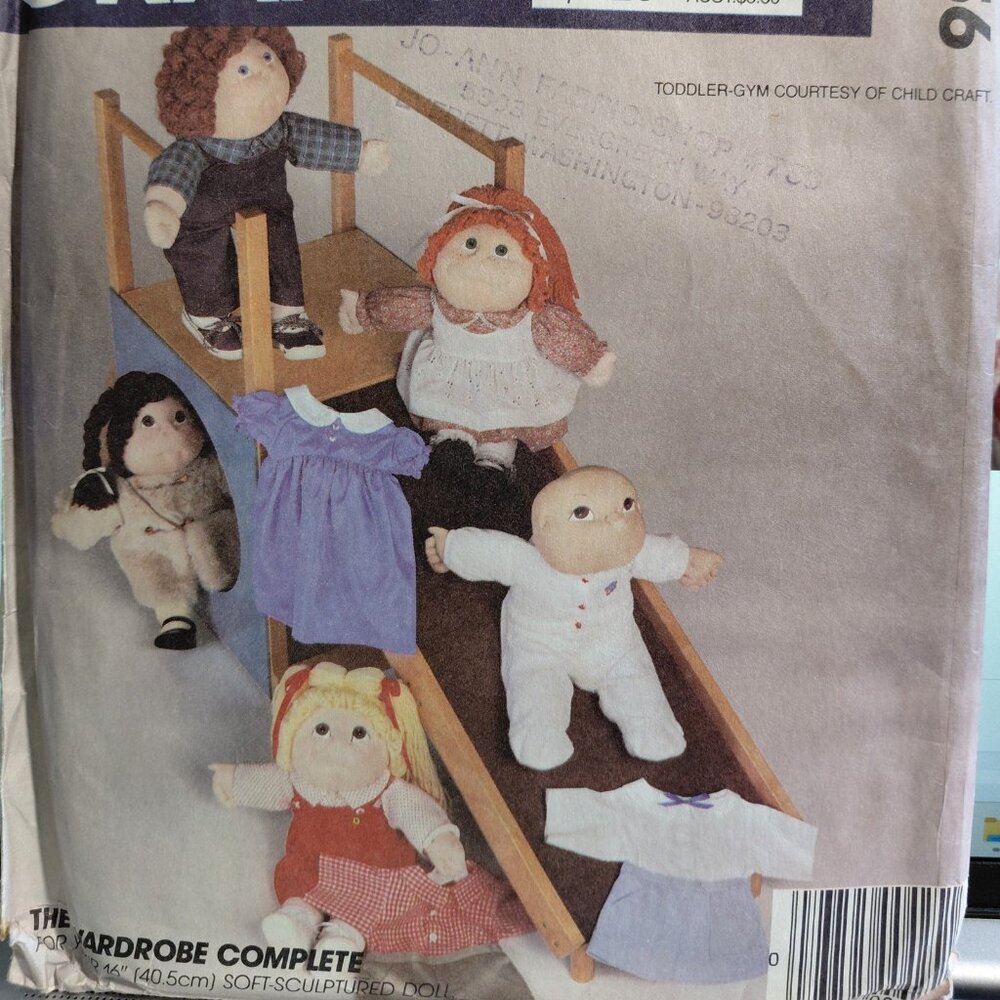 Vintage McCall’s Crafts Doll Clothing Pattern #9256